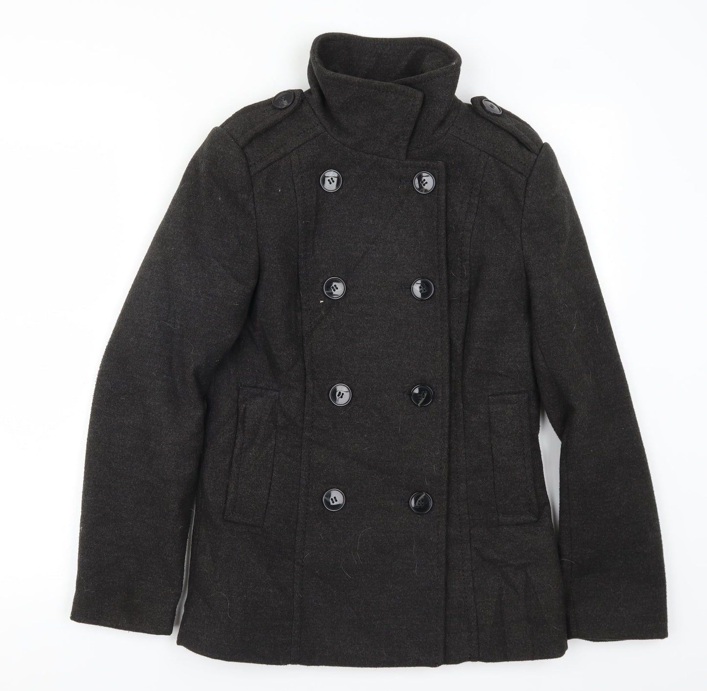 Womens UK Size 6 H&M Grey Trench Coat