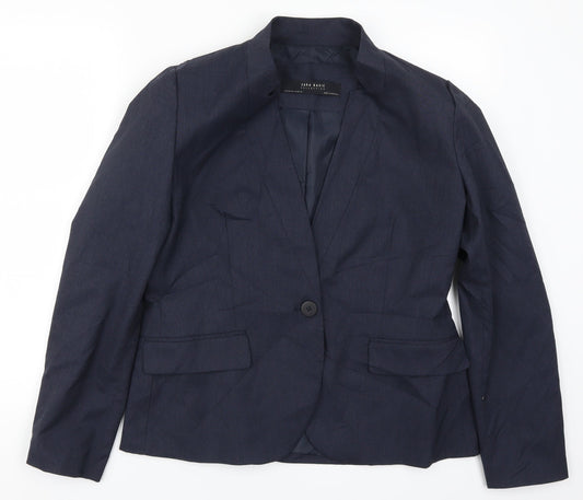 Zara Womens Blue   Jacket Suit Jacket Size 14