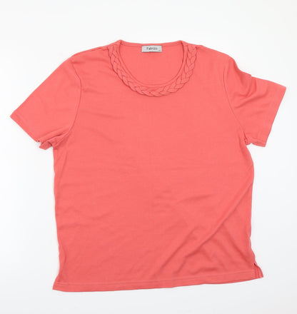 Womens UK Size XL fabrizio Pink Basic T-Shirt