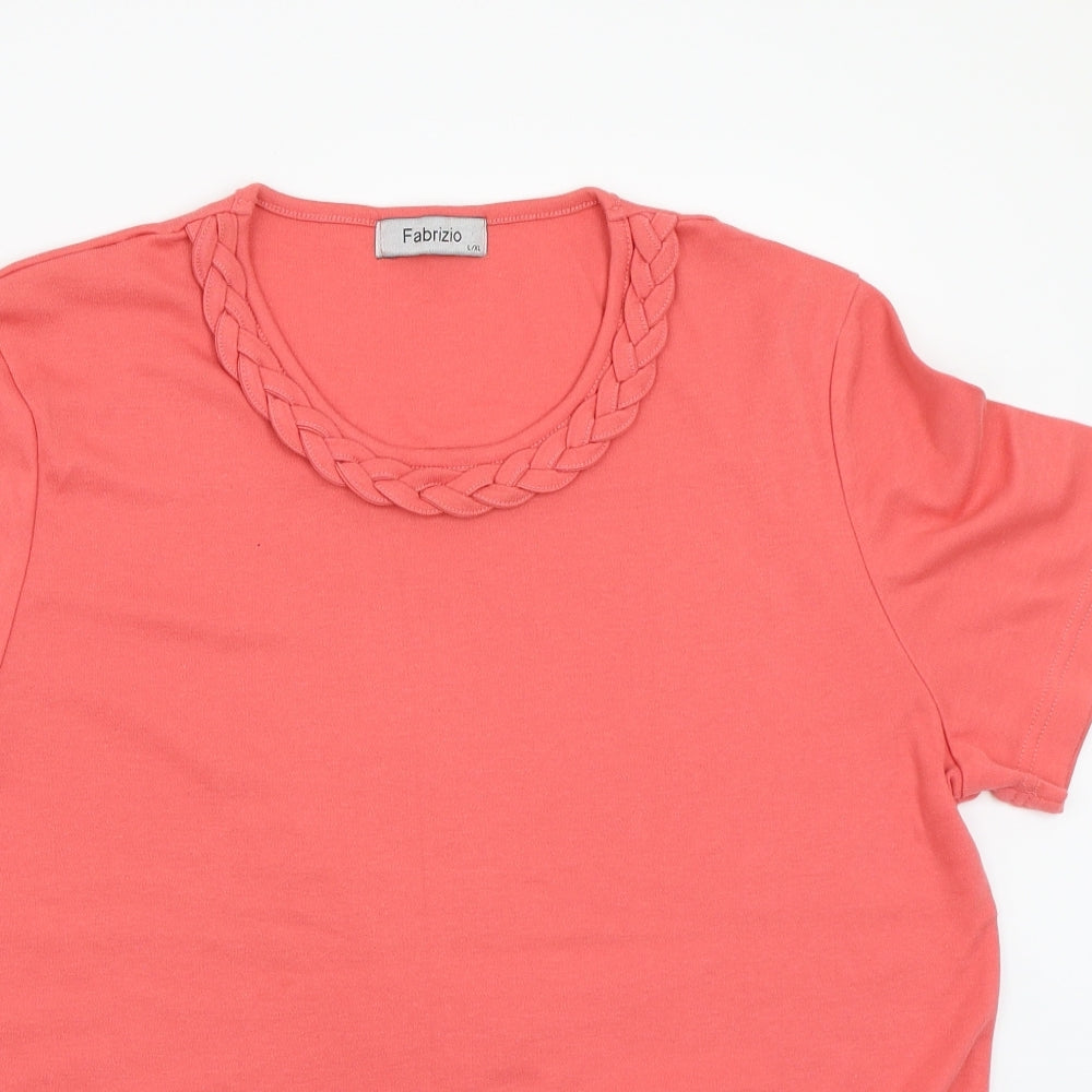 Womens UK Size XL fabrizio Pink Basic T-Shirt