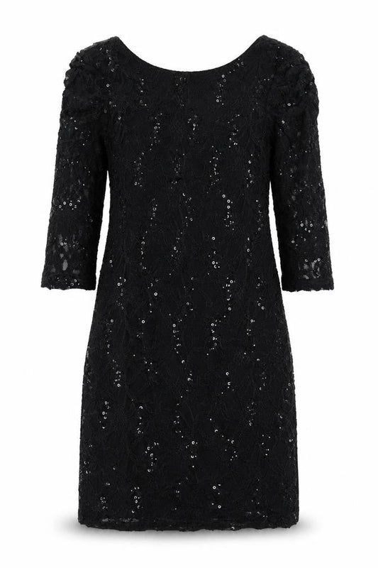 Front view of Evie women’s black a-line, size UK 10