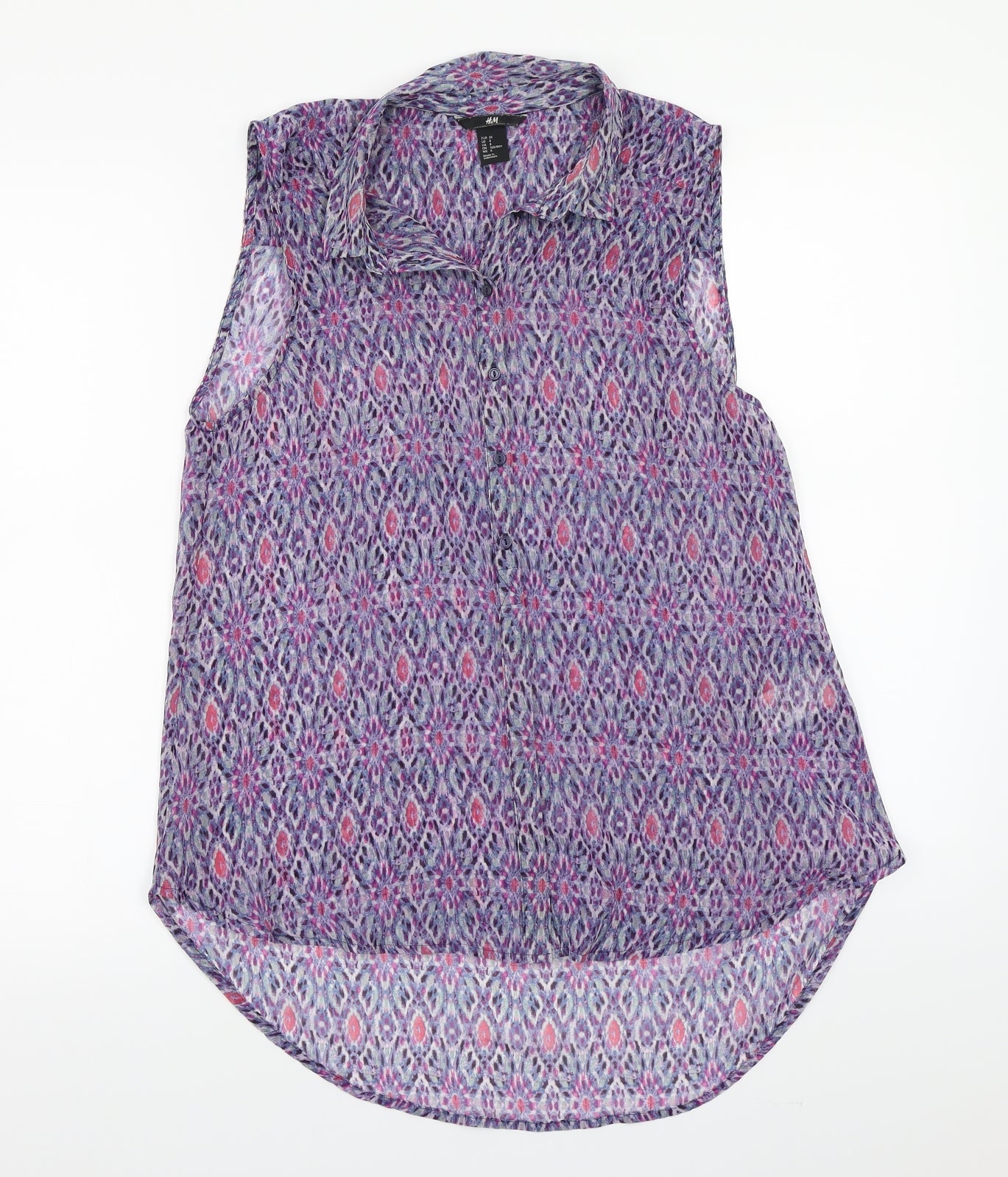 Womens UK Size 8 H&M Purple Basic Blouse