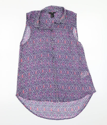 Womens UK Size 8 H&M Purple Basic Blouse