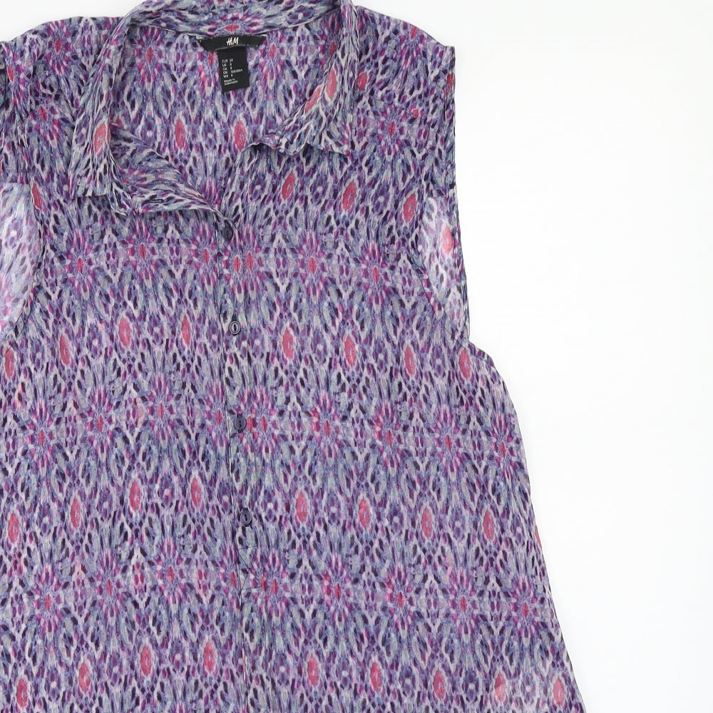 Womens UK Size 8 H&M Purple Basic Blouse