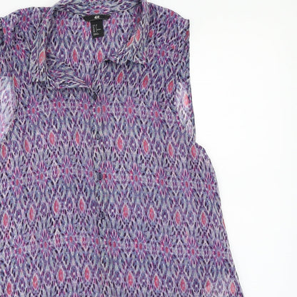 Womens UK Size 8 H&M Purple Basic Blouse