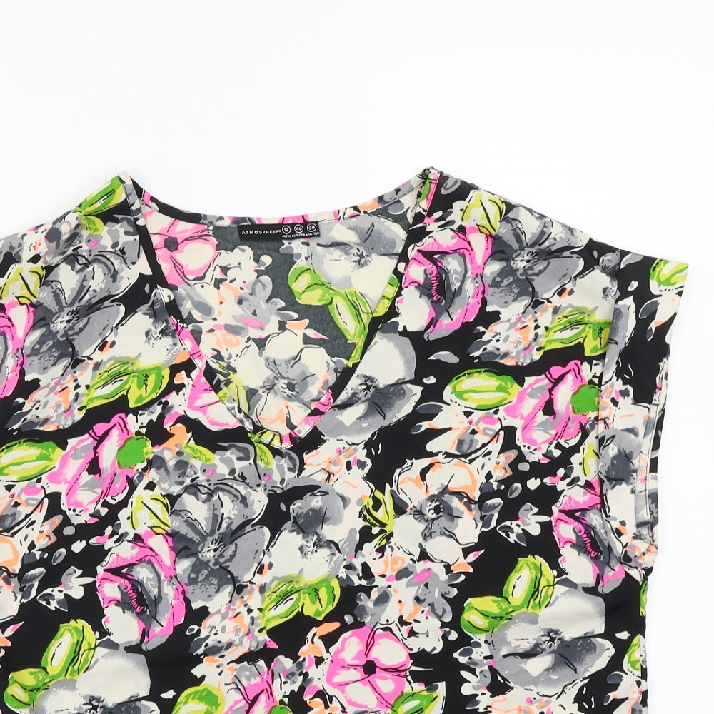 Primark Womens Black Floral  Basic T-Shirt Size 12