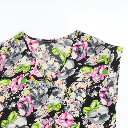 Primark Womens Black Floral  Basic T-Shirt Size 12