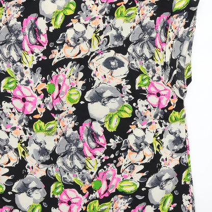 Primark Womens Black Floral  Basic T-Shirt Size 12