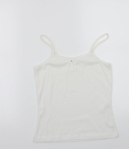 Womens UK Size M fabrizio White Basic T-Shirt