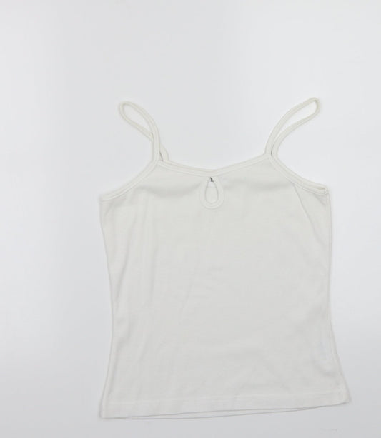 Womens UK Size M fabrizio White Basic T-Shirt