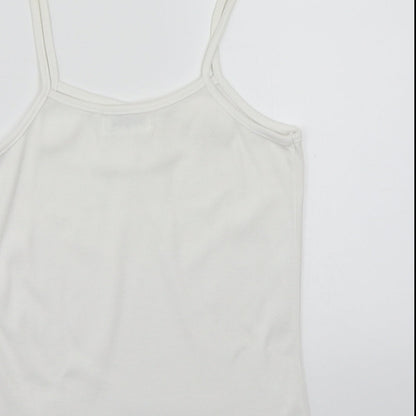 Womens UK Size M fabrizio White Basic T-Shirt