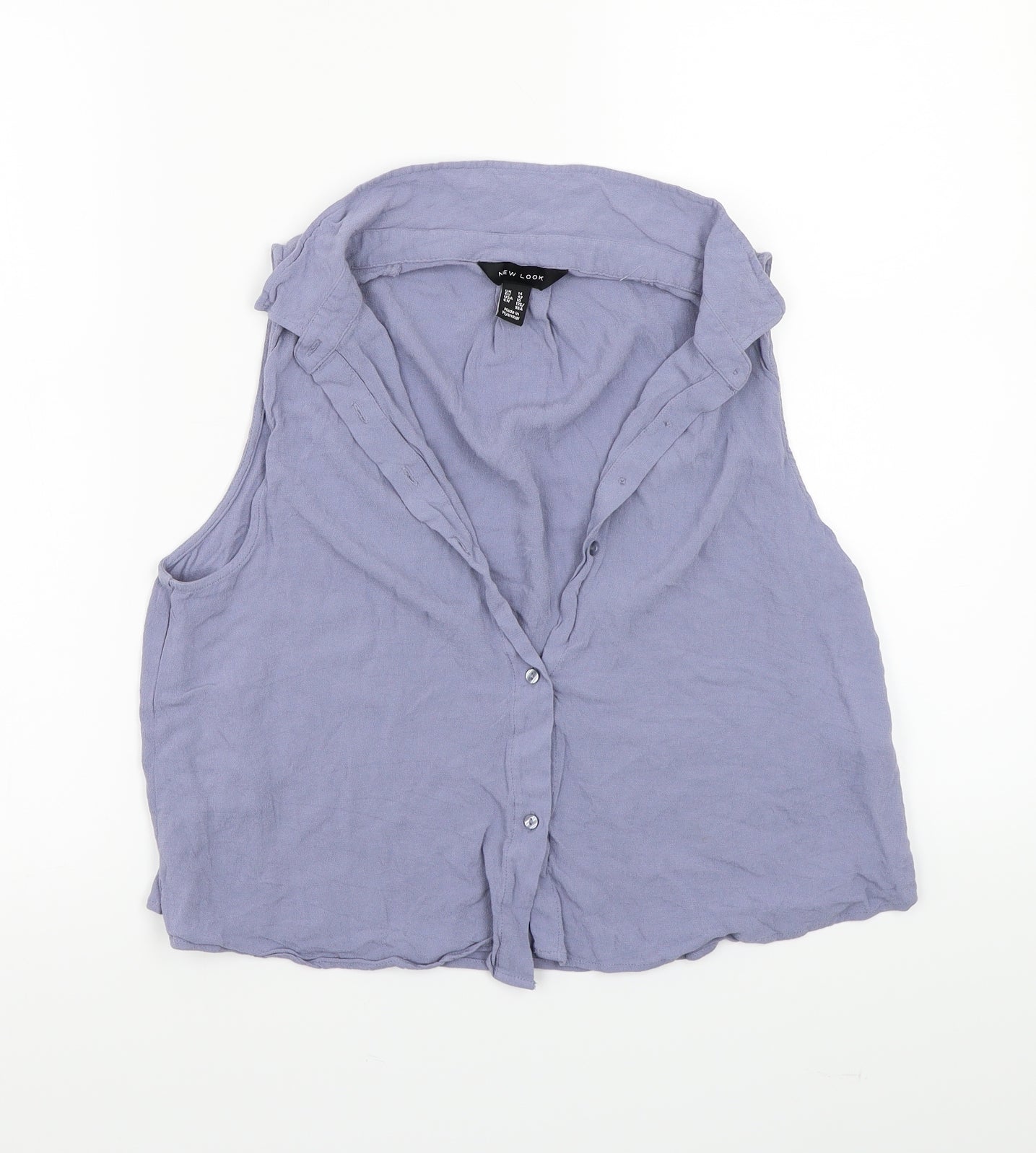 Womens UK Size 14 Newlook Blue Basic Button-Up