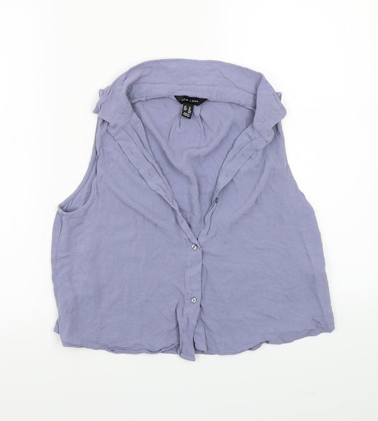 Womens UK Size 14 Newlook Blue Basic Button-Up