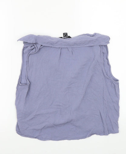 Womens UK Size 14 Newlook Blue Basic Button-Up