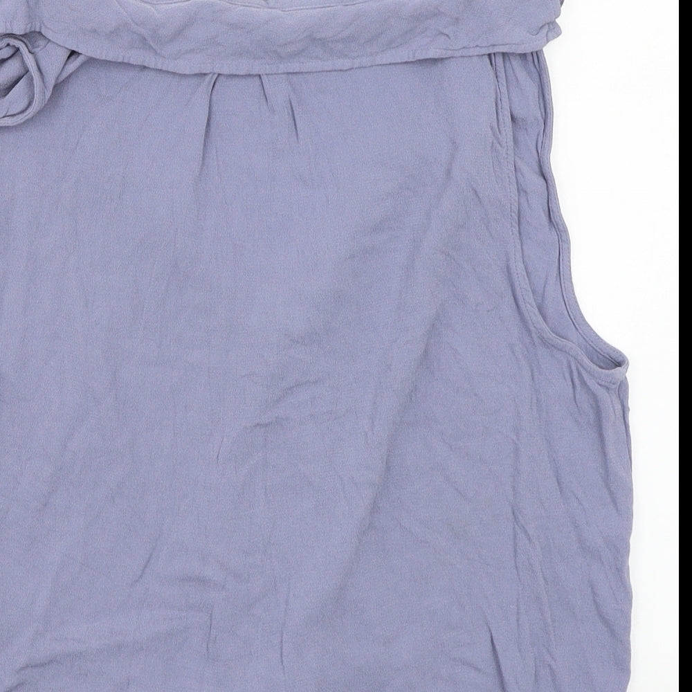 Womens UK Size 14 Newlook Blue Basic Button-Up