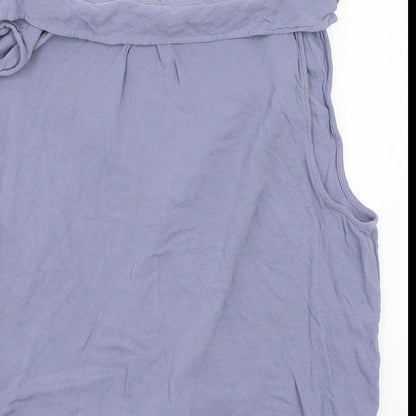 Womens UK Size 14 Newlook Blue Basic Button-Up
