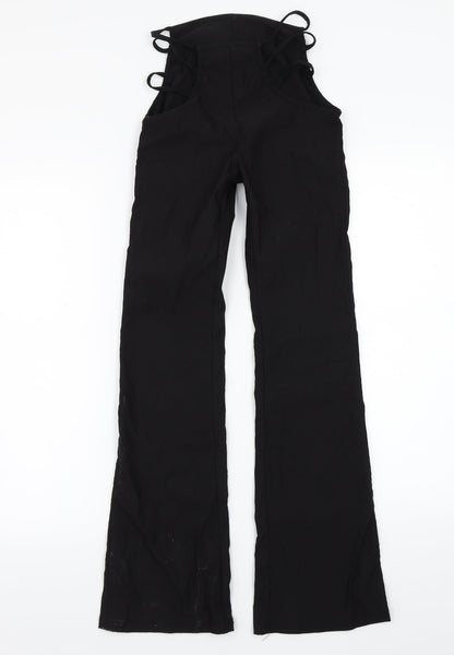 Womens UK Size M Preworn Regular Fit  Black Trousers