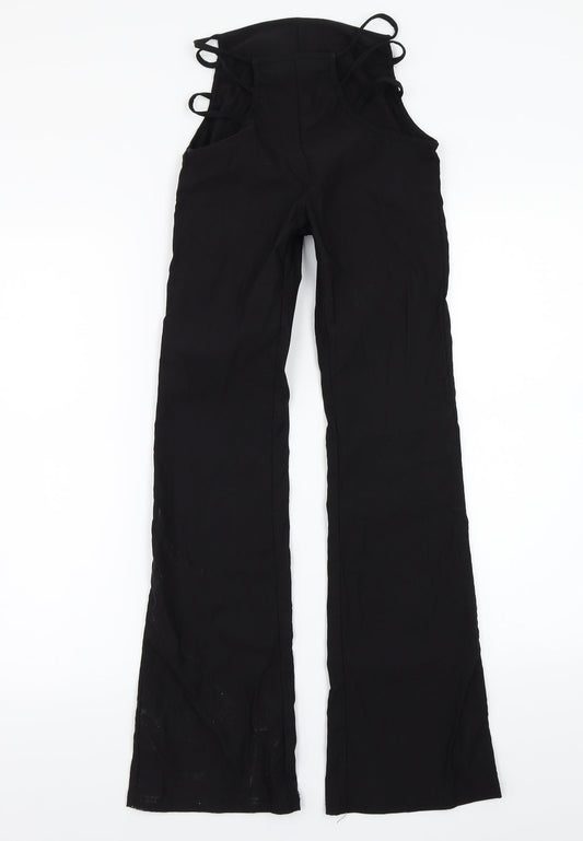 Womens UK Size M Preworn Regular Fit  Black Trousers