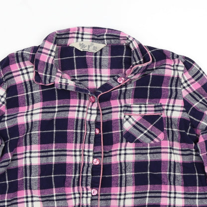 Womens UK Size M Love to lounge Blue Basic Button-Up