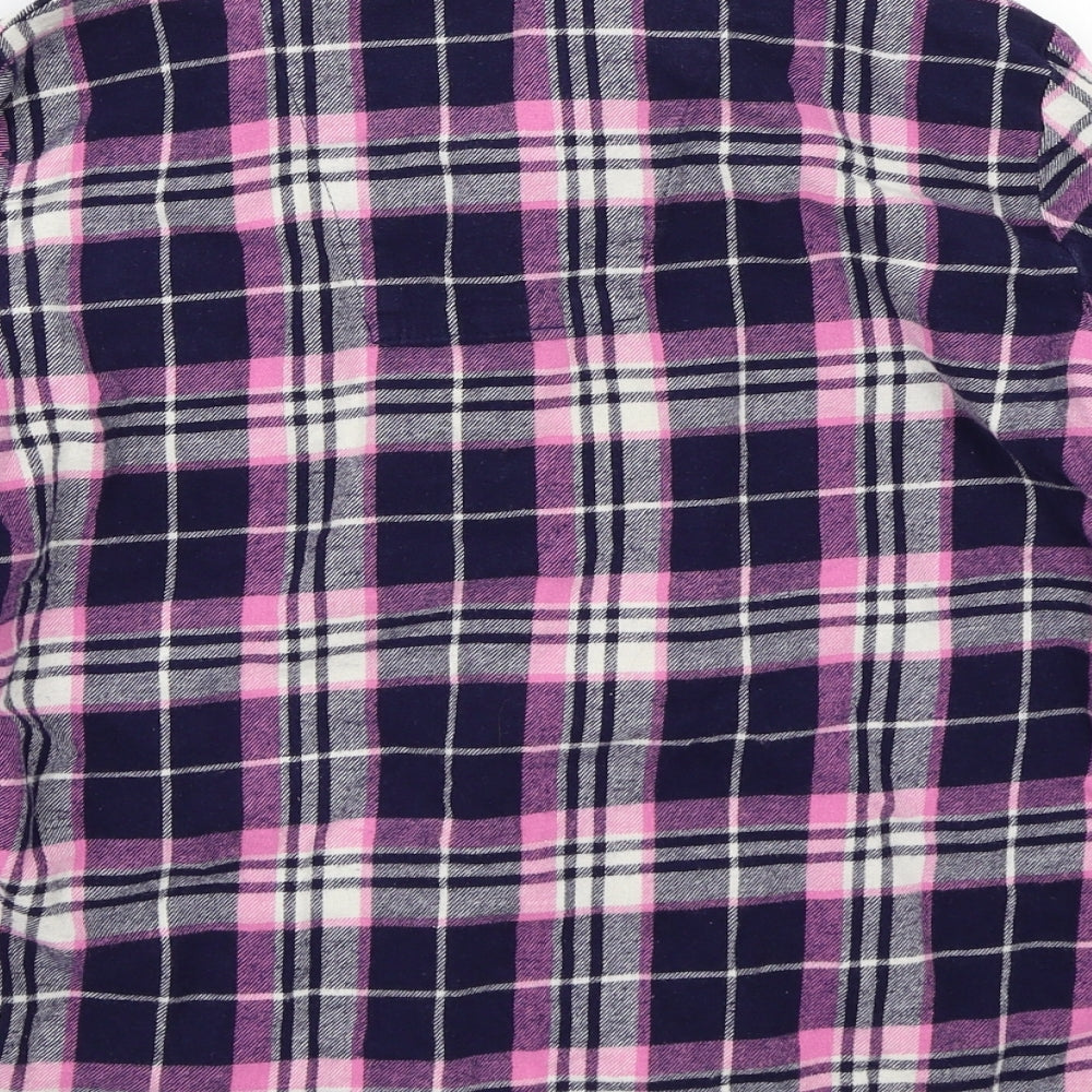Womens UK Size M Love to lounge Blue Basic Button-Up