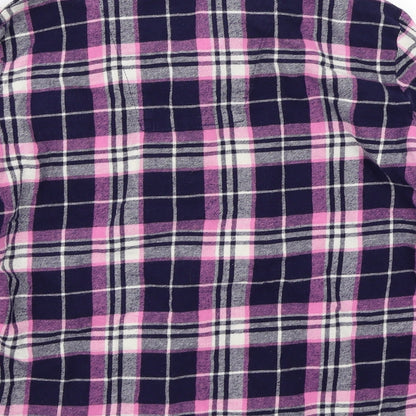 Womens UK Size M Love to lounge Blue Basic Button-Up