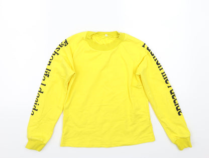 Preworn Girls Yellow  Rayon Pullover Jumper Size S