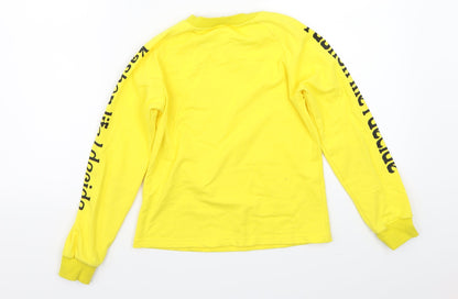 Preworn Girls Yellow  Rayon Pullover Jumper Size S