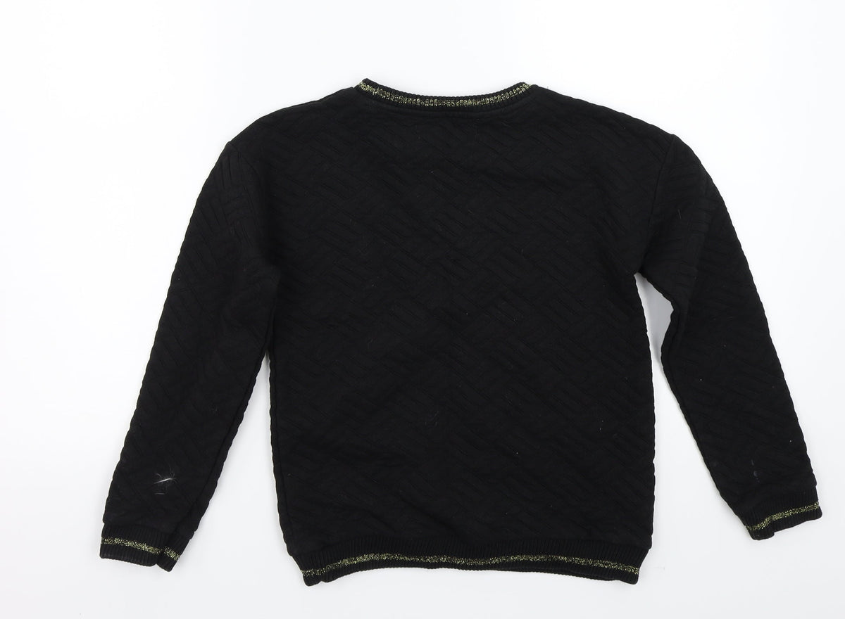 Minoti Girls Black   Pullover Jumper Size 9-10 Years