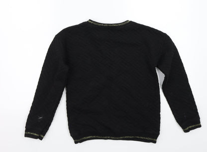 Minoti Girls Black   Pullover Jumper Size 9-10 Years