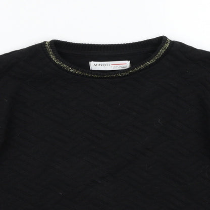 Minoti Girls Black   Pullover Jumper Size 9-10 Years