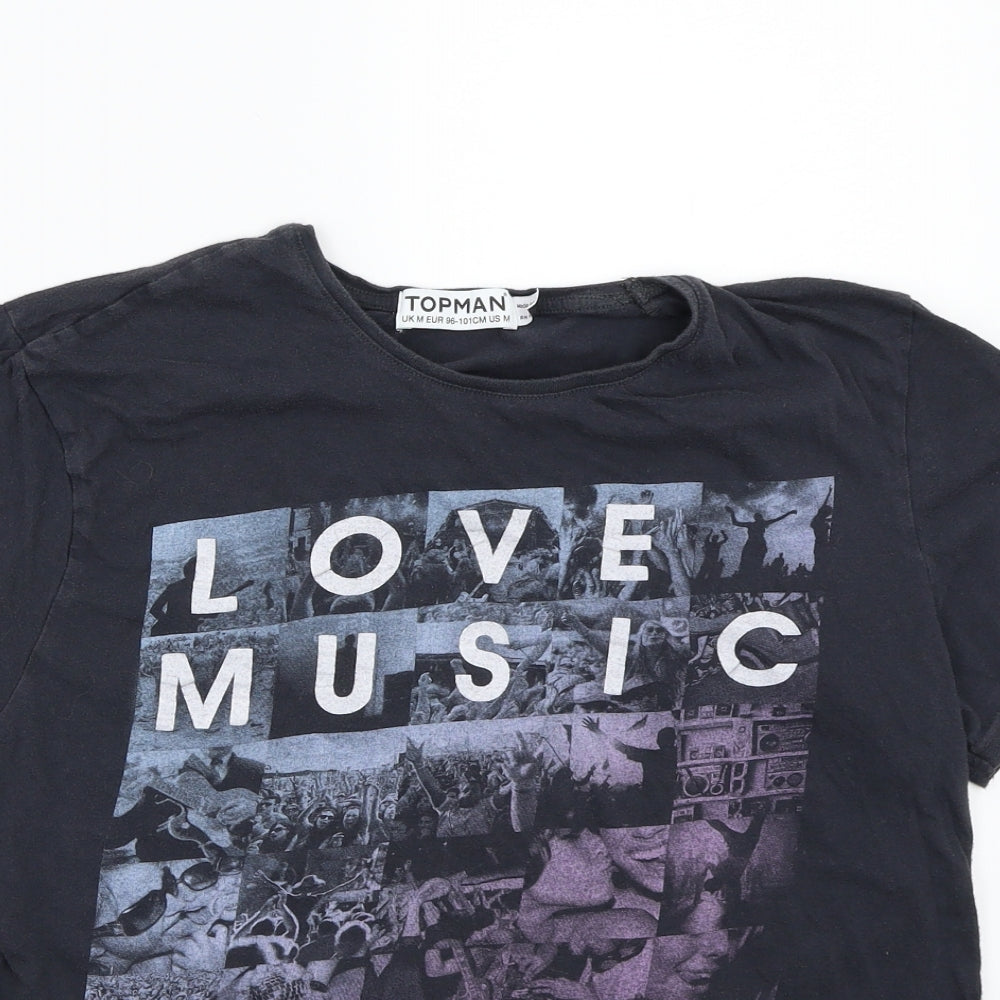 Womens UK Size M Topman Grey Basic T-Shirt