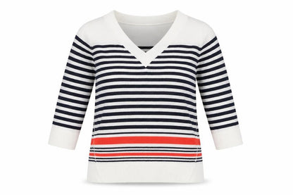 F&F Womens White Striped  Pullover Jumper Size 10