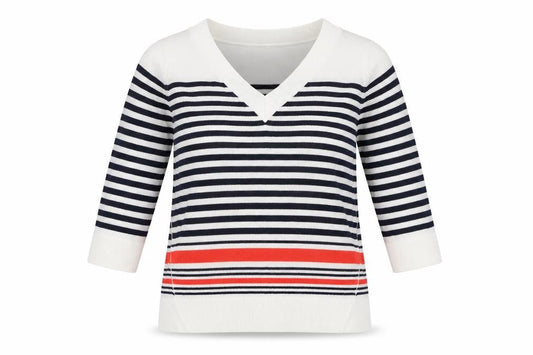 F&F Womens White Striped  Pullover Jumper Size 10
