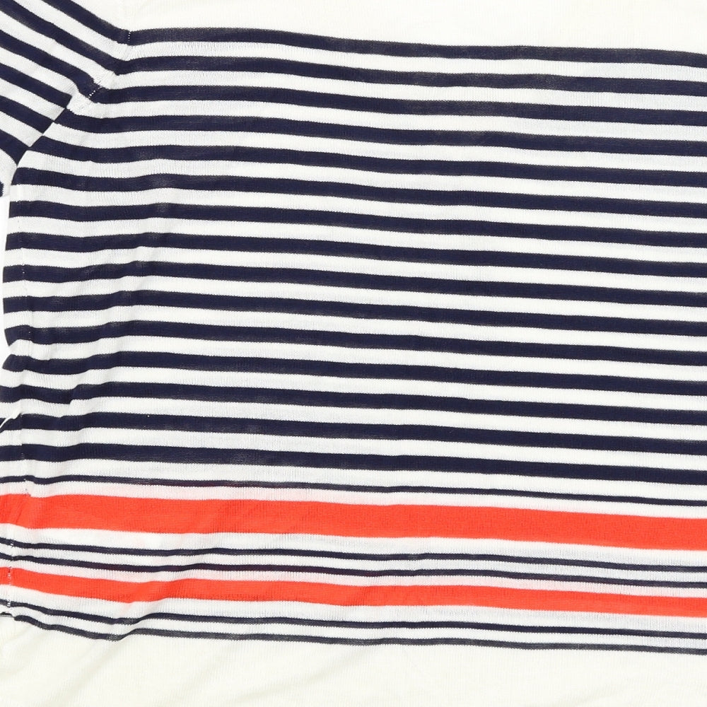 F&F Womens White Striped  Pullover Jumper Size 10