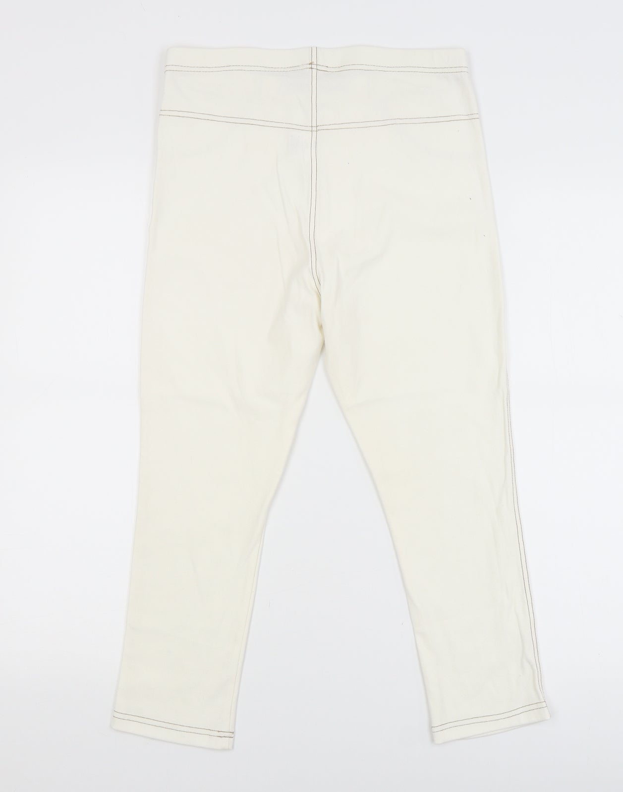 Womens UK Size S Originals Slim Fit Cropped White Trousers