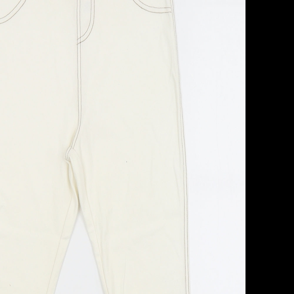 Womens UK Size S Originals Slim Fit Cropped White Trousers