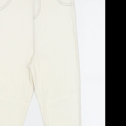 Womens UK Size S Originals Slim Fit Cropped White Trousers