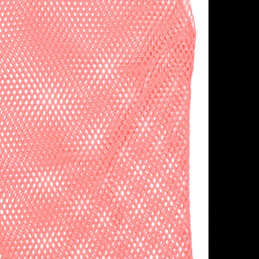 Mantian Womens Orange  Mesh Tunic T-Shirt Size 2XL
