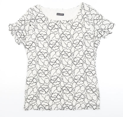 Womens UK Size 10 Profile White Basic T-Shirt