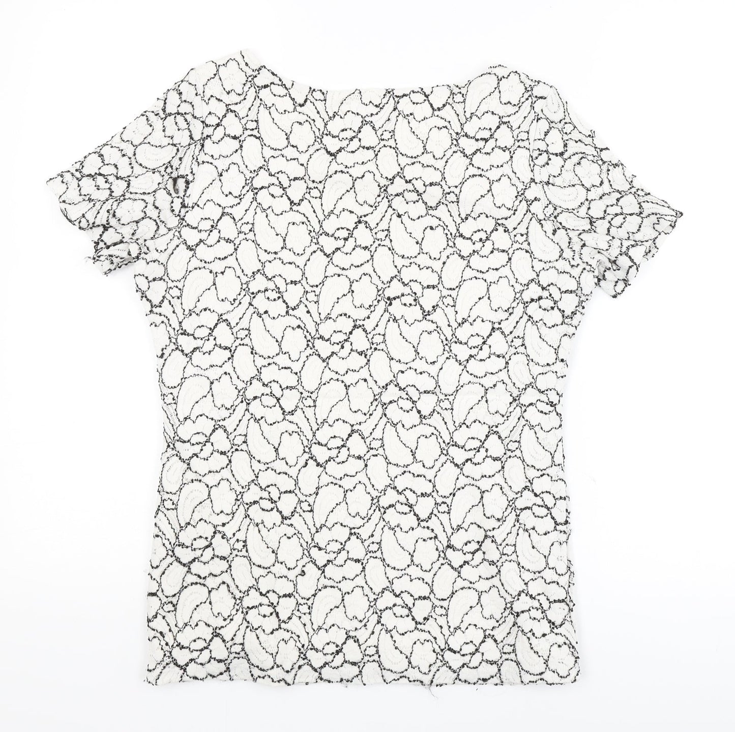 Womens UK Size 10 Profile White Basic T-Shirt
