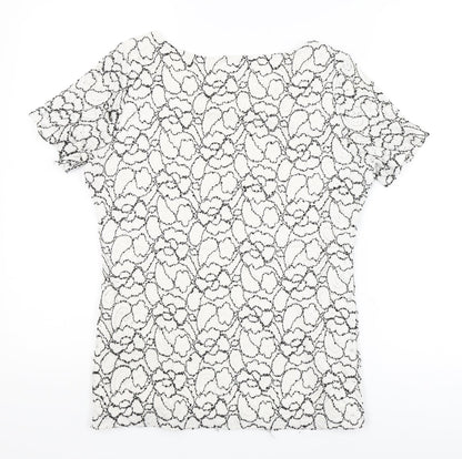 Womens UK Size 10 Profile White Basic T-Shirt