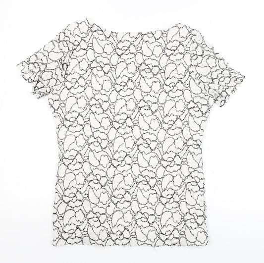 Womens UK Size 10 Profile White Basic T-Shirt