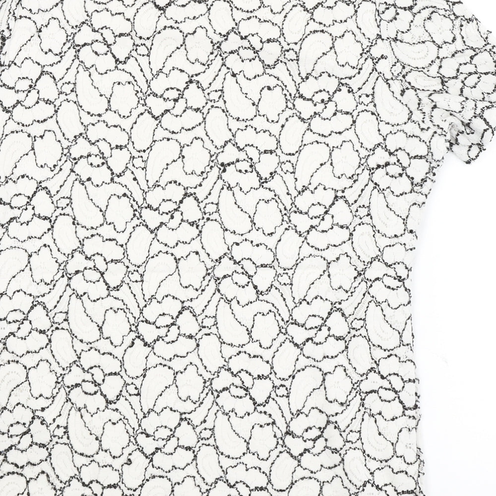 Womens UK Size 10 Profile White Basic T-Shirt
