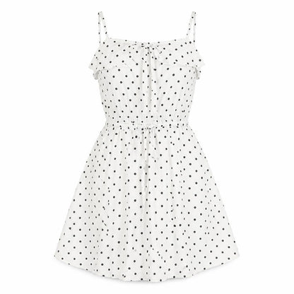 H&M Womens White Polka Dot  Fit & Flare  Size 8