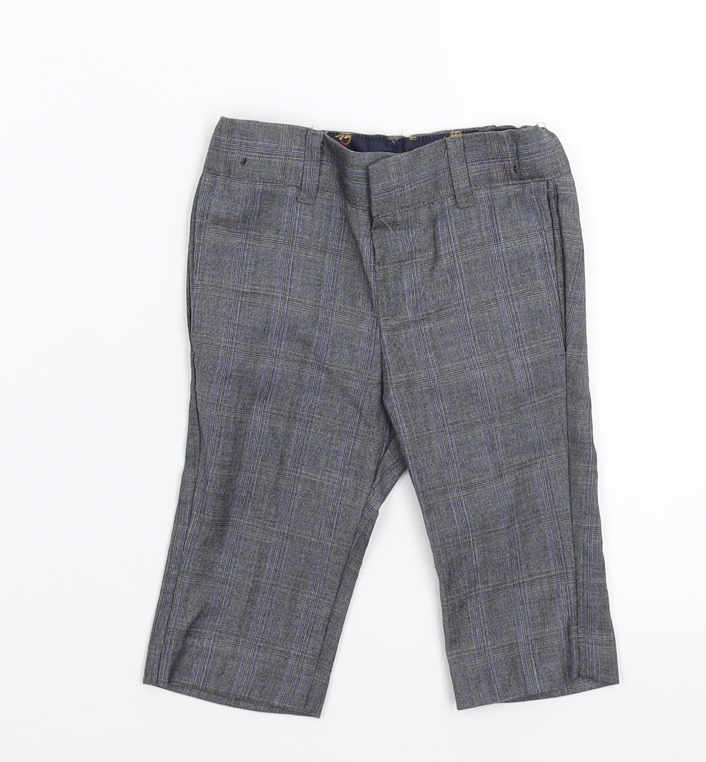 Monsoon Boys Grey Check  Capri Trousers Size 3-6 Months