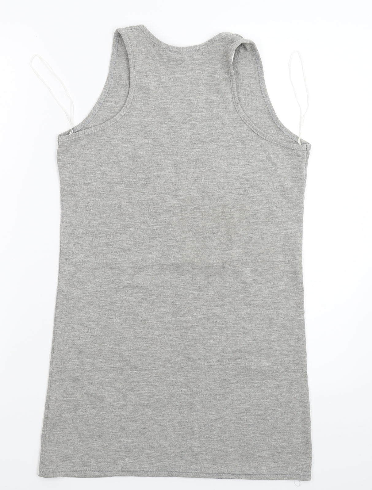 Womens UK Size M Style Grey Basic Tank