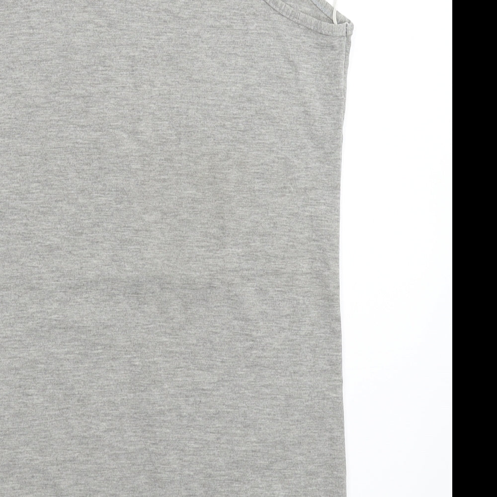Womens UK Size M Style Grey Basic Tank