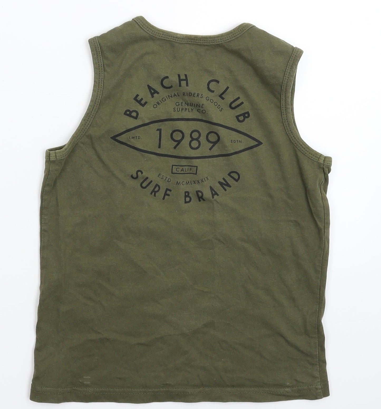 Primark Boys Green   Basic Tank Size 7-8 Years