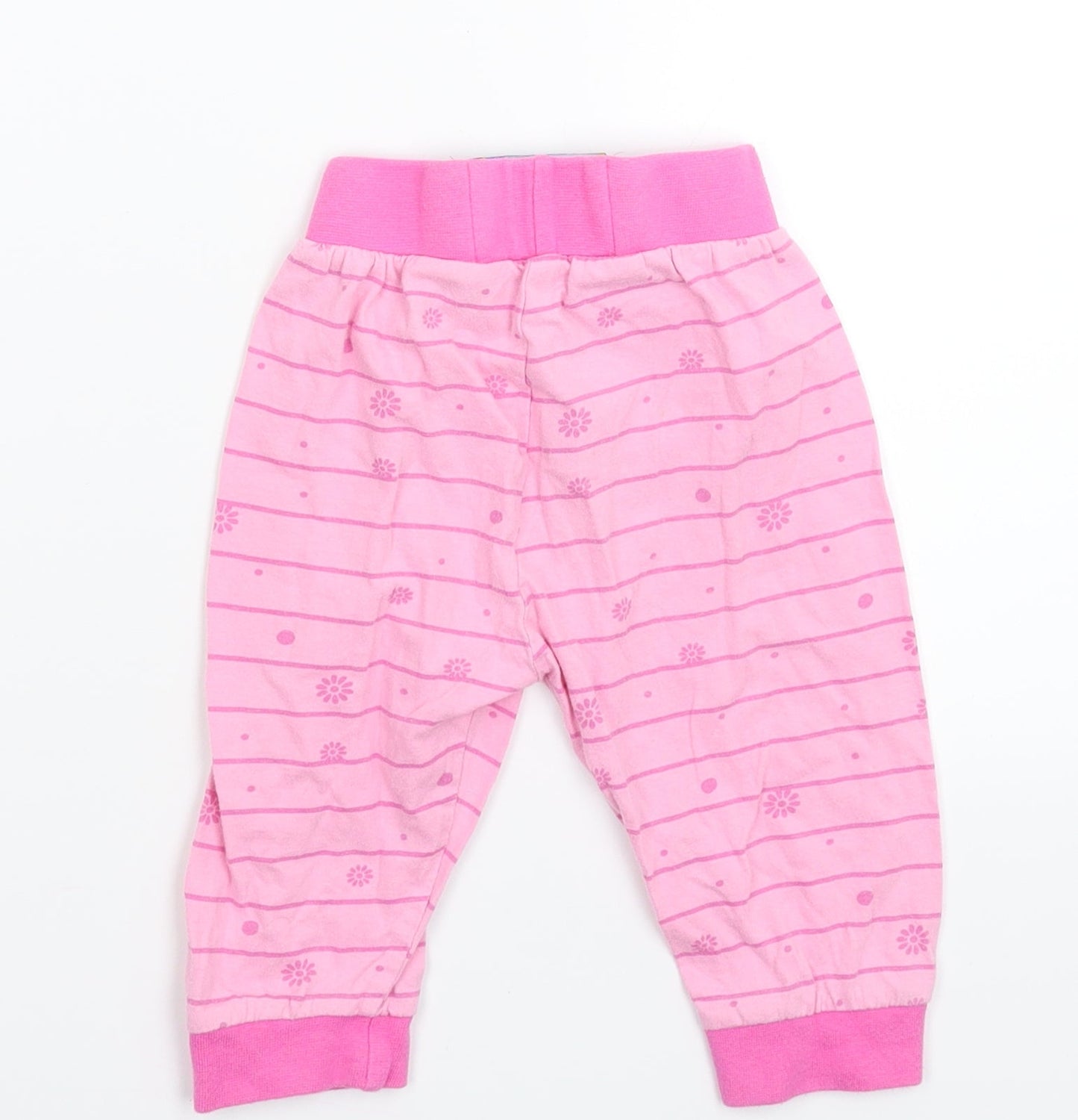 Night Garden Girls Pink Striped  Sweatpants Trousers Size 12-18 Months
