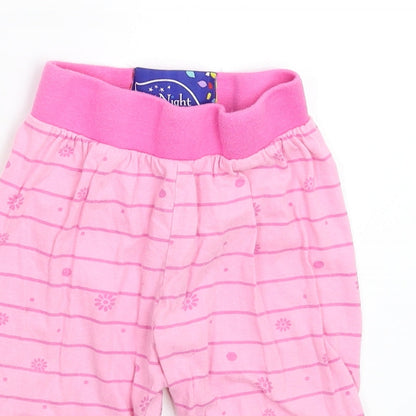 Night Garden Girls Pink Striped  Sweatpants Trousers Size 12-18 Months